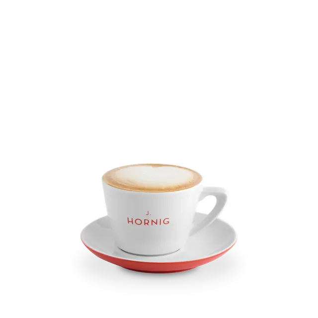 j-hornig-milchkaffeetasse-untertasse-rot-porzellan image 1