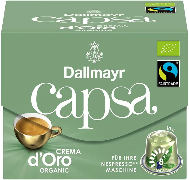 dallmayr-capsa-crema-d-oro-organic-bio-nespresso-kompatible-kaffeekapseln-10x-in image 1