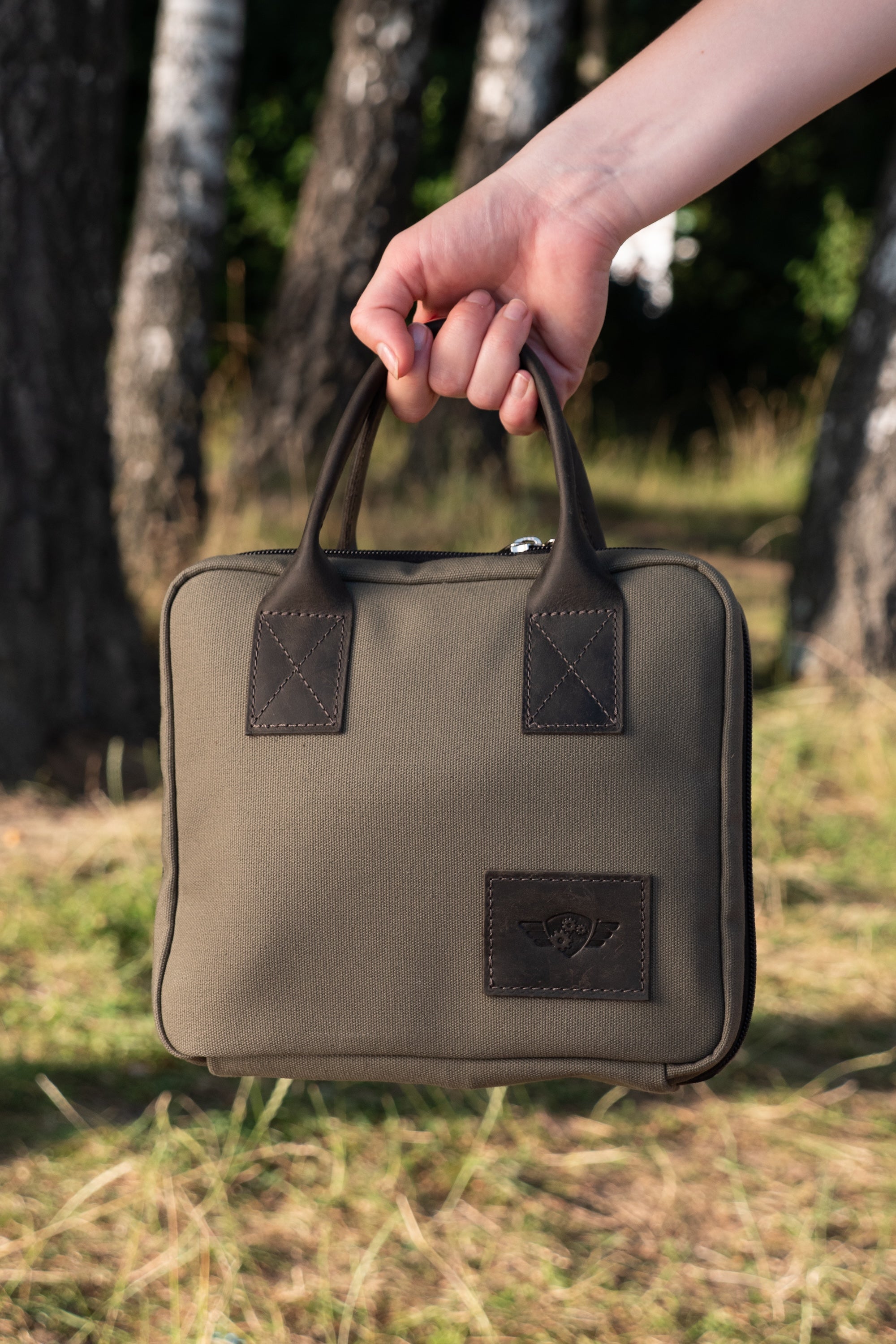 supremo-travel-bag-xl-forest-transporttasche-canvas-leder image 6