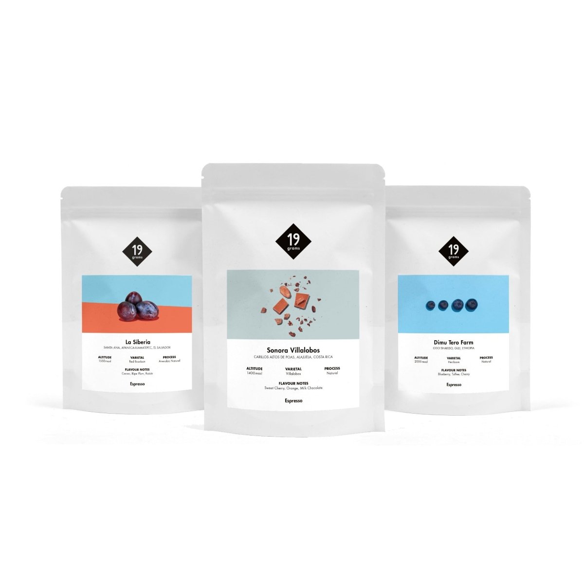 19grams-kaffee-probierset-espresso-3x250g-single-origin-espresso-set image 1