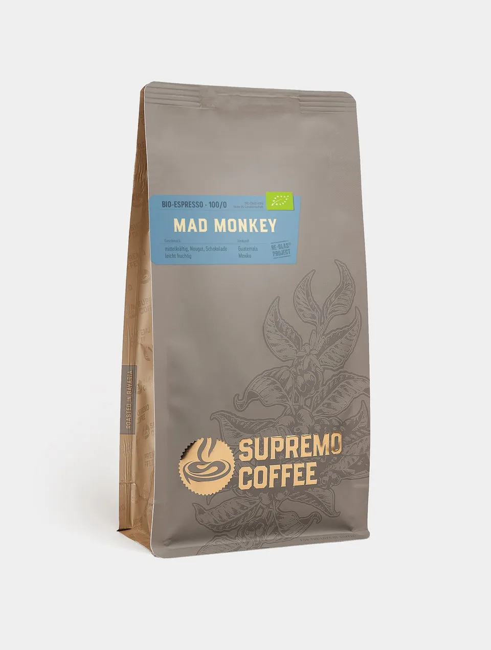 supremo-mad-monkey-espresso-100-bio-arabica-bohnen image 1