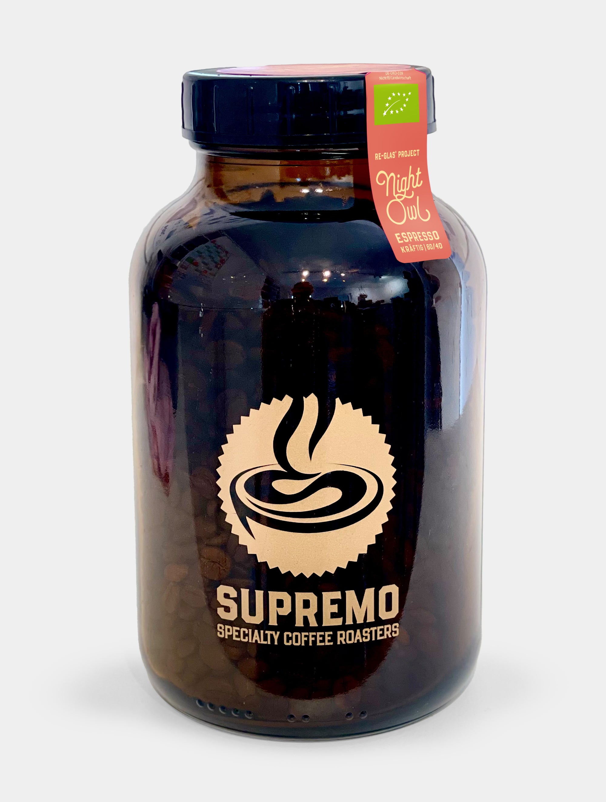 supremo-re-glas-night-owl-bio-espresso-60-40-arabica-robusta image 1
