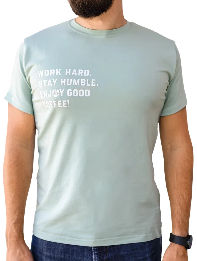 supremo-t-shirt-unisex-jubil-um-work-hard-ocean-mint-bio-baumwolle image 1