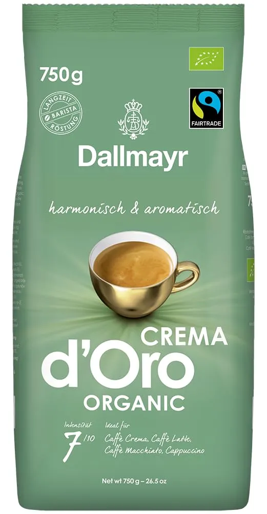 dallmayr-crema-d-oro-organic-750g-bio-kaffeebohnen-100-arabica image 1