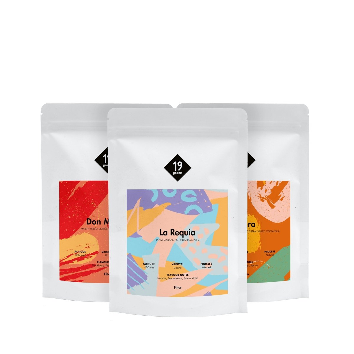 19grams-seltene-kaffees-probierset-filterkaffee-set-3x-200g-250g-geisha image 2