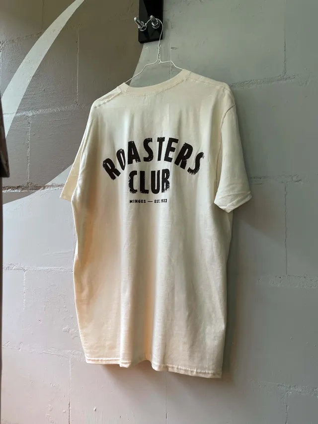 minges-roasters-club-t-shirt-creme-unisex-100-baumwolle image 1