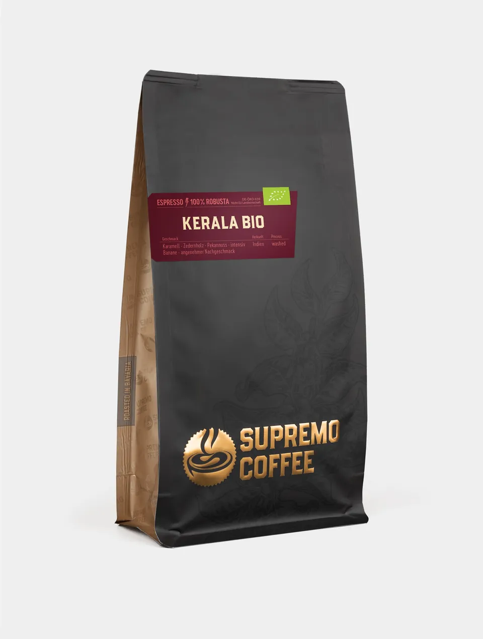 supremo-kerala-bio-espresso-100-robusta-bio-kaffeebohnen image 1