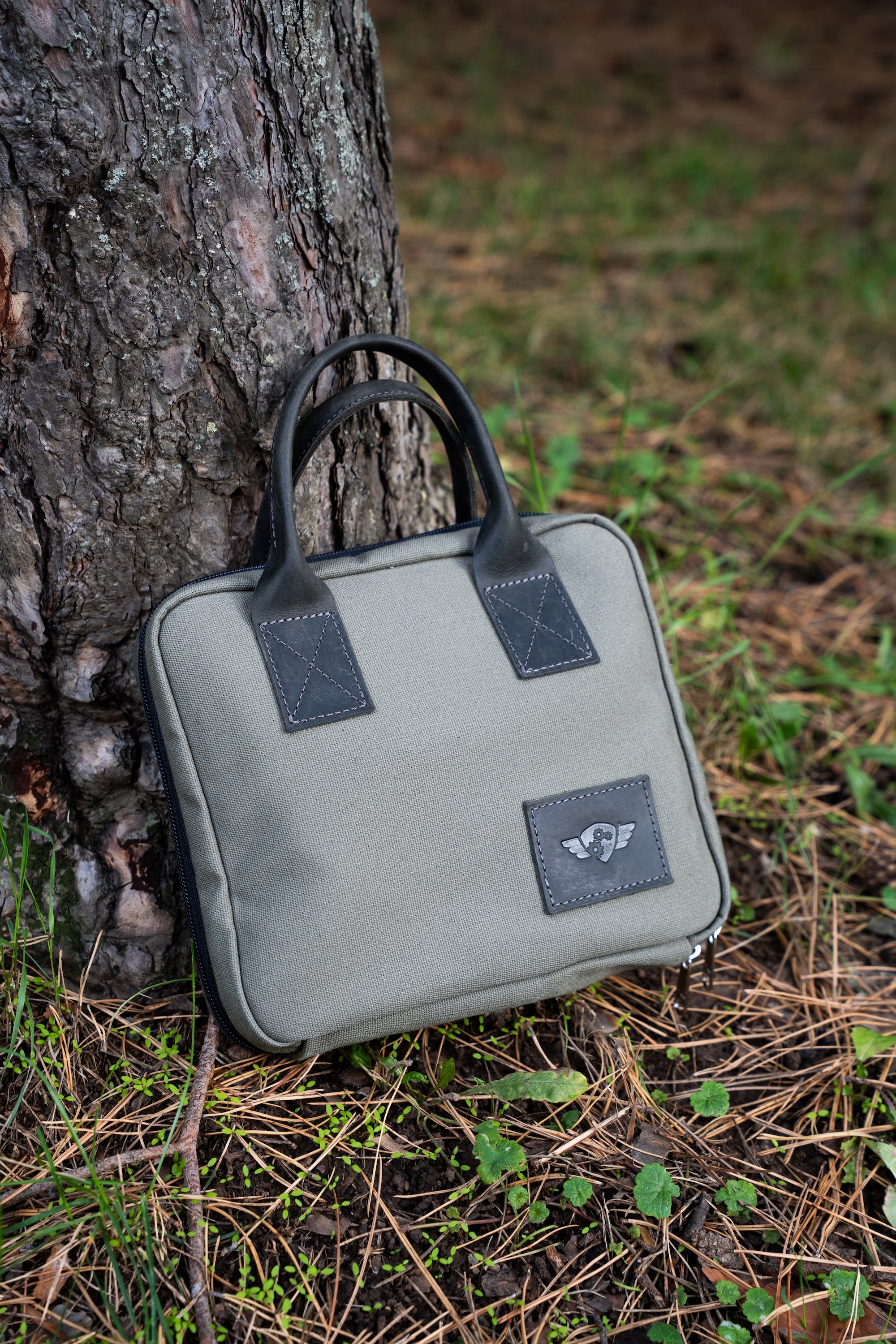 supremo-travel-bag-xl-forest-transporttasche-canvas-leder image 8